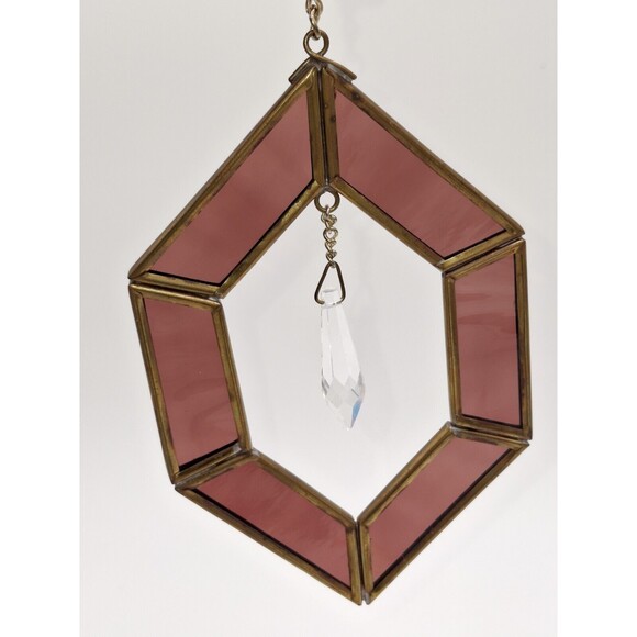 Via Vermont Amethyst Octagon Shape Suncatcher With Swarovski Crystal Prism - Picture 8 of 8